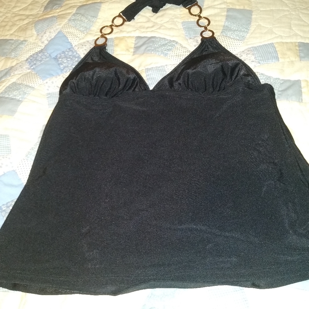 Mrs. America black tankini top